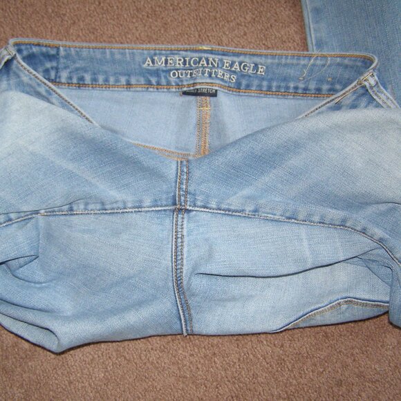 👖 size 12 American Eagle High Rise Skinny Jeans Women's blue Jeggings - Picture 13 of 13